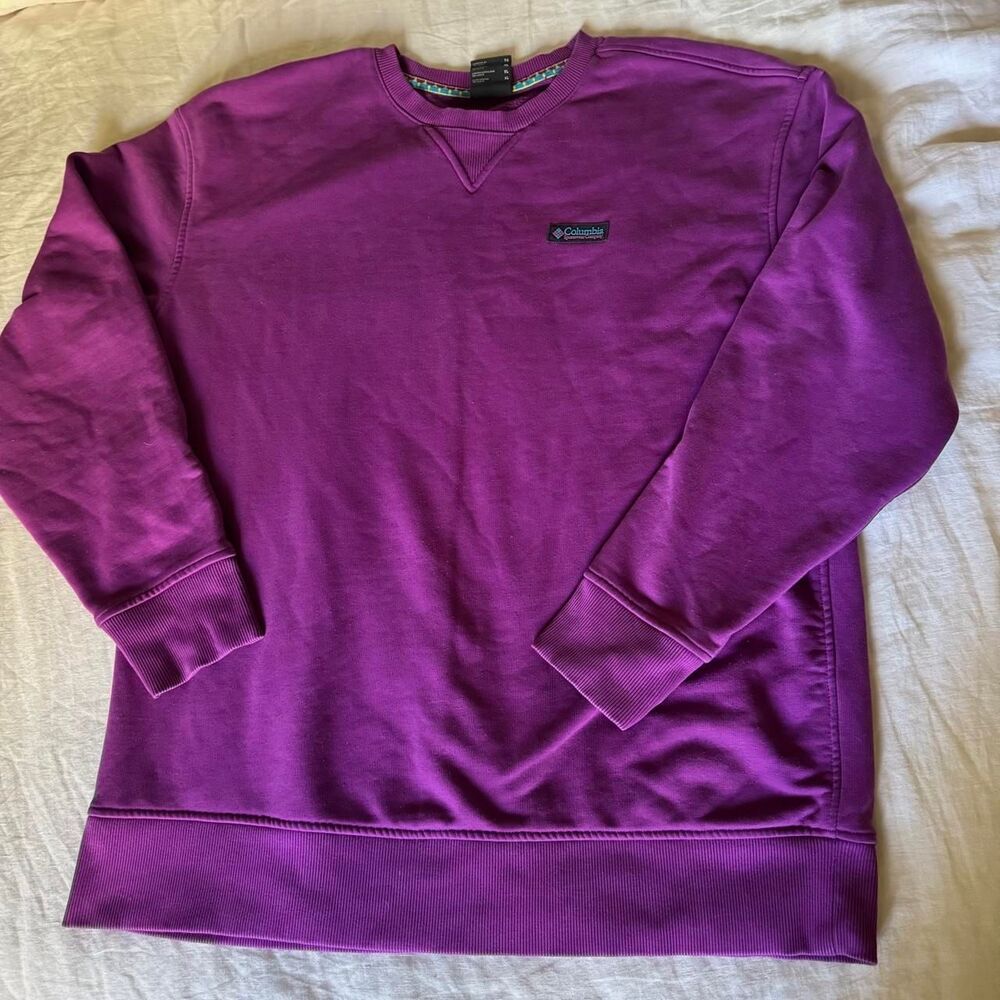 Columbia Bugasweat Crew Sweatshirt XL Purple Retro 90s Outdoor Gorpcore